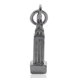 Ciondolo monumento mm 20x5 Empire State Building in argento microfuso rodiato titolo 925