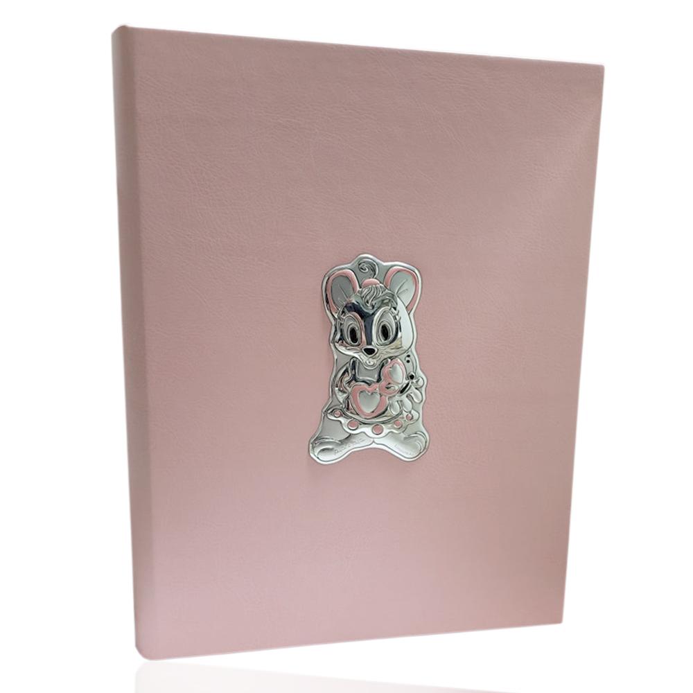 Diari e Album fotografici - Album rosa con Coniglietta in argento