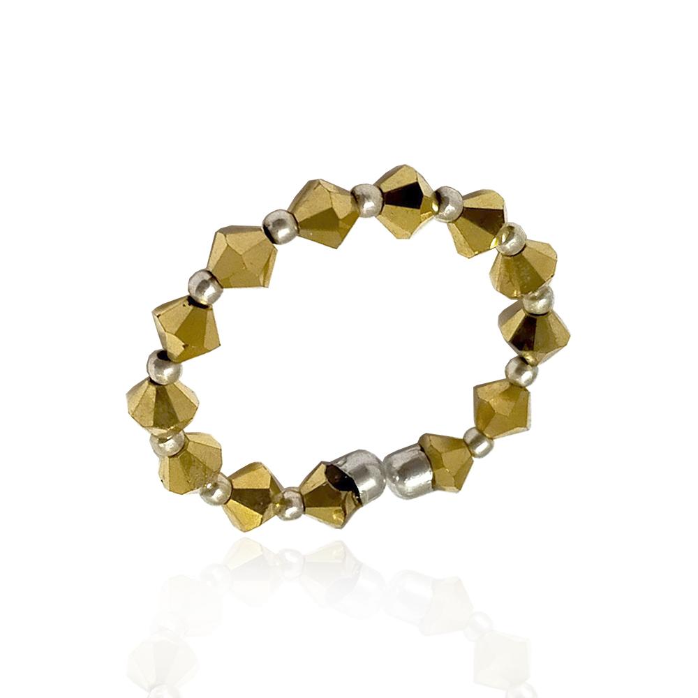 Anello con cristalli swarovski aurum ed inserti in argento 925