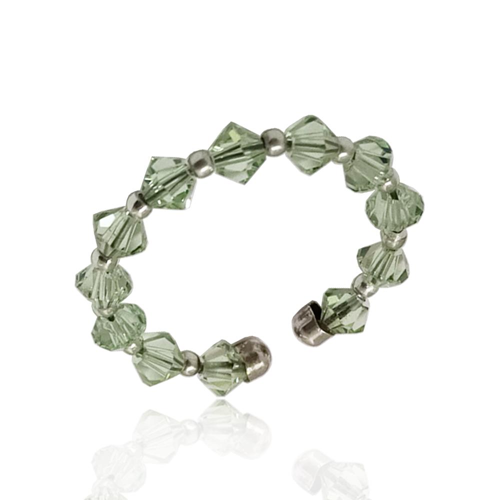 Anello con cristalli swarovski peridot ed inserti in argento 925