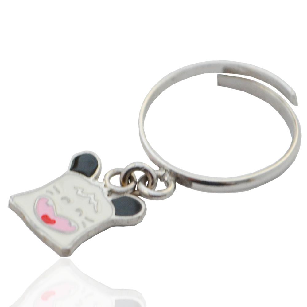 Anello hello spank in argento 925 e smalti a fuoco misura regolabile