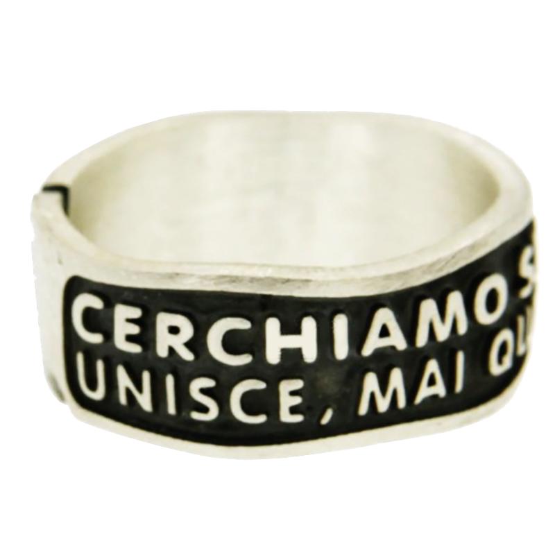 Anello misura regolabile frase giovanni paolo xxiii argento 925 brunito 