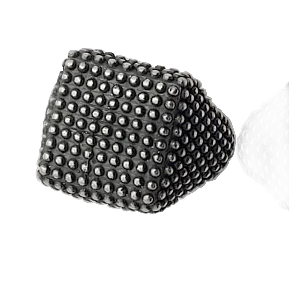 Anello quadrato per uomo mm 19x19 in argento 925 brunito con microsfere