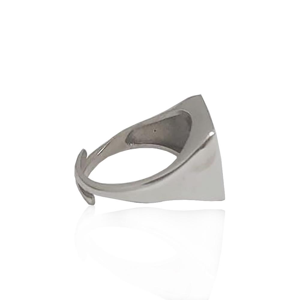 Anello da uomo in argento 925 rodiato con asino azzurro
