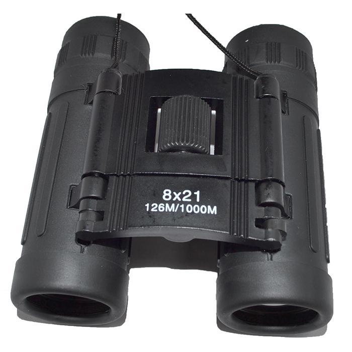 Binocolo 8x21 in gomma cm 6 con custodia in similpelle con borchia argento 925