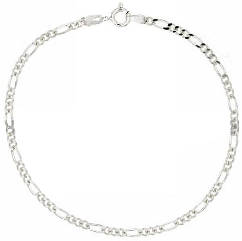 Bracciale unisex maglia figaro o alternata 3+1 mm 3 in acciaio