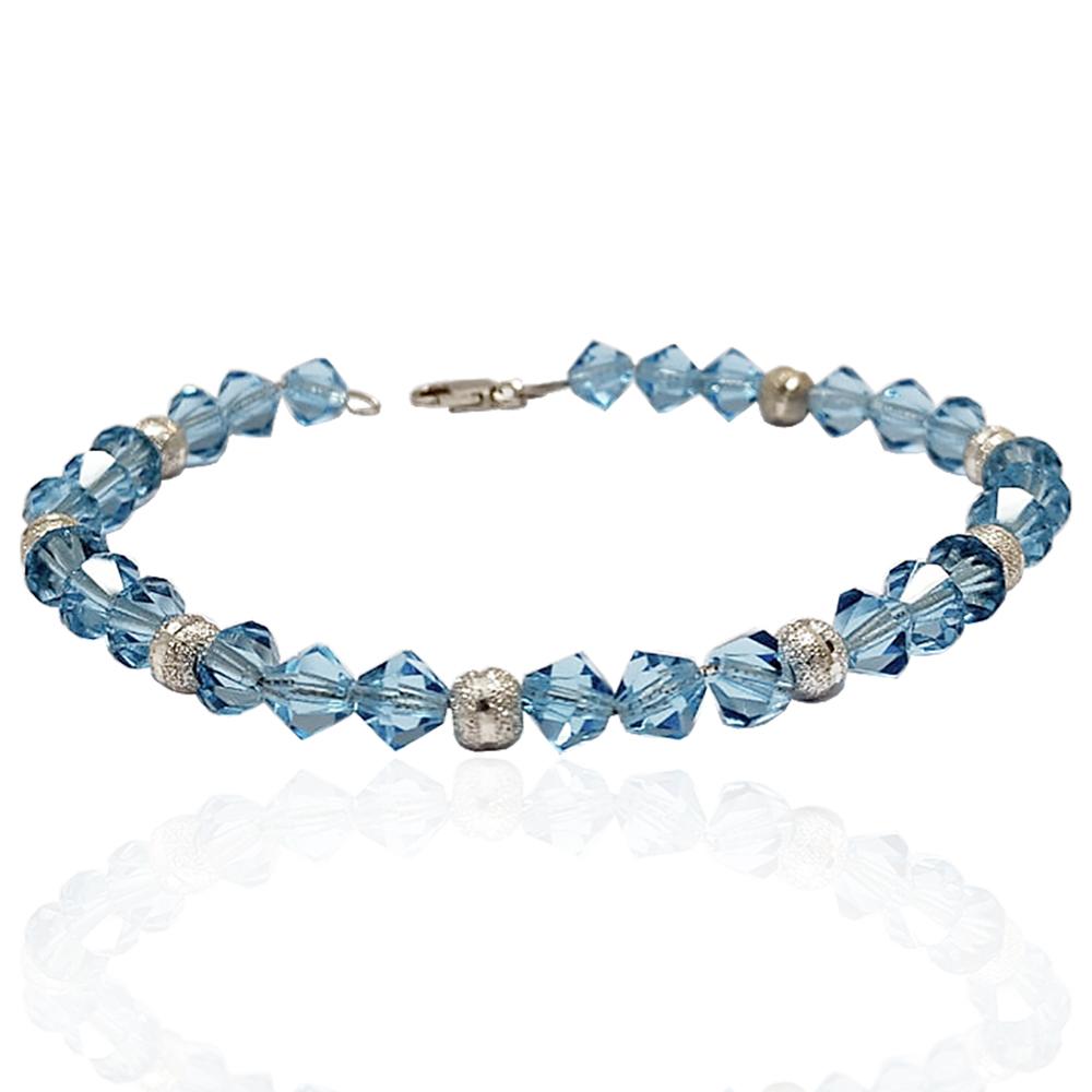 Bracelet Tennis En Argent 925 Avec Cristaux - Avec Boîte En Cuir Et Velours - Neuf Sans Emballage