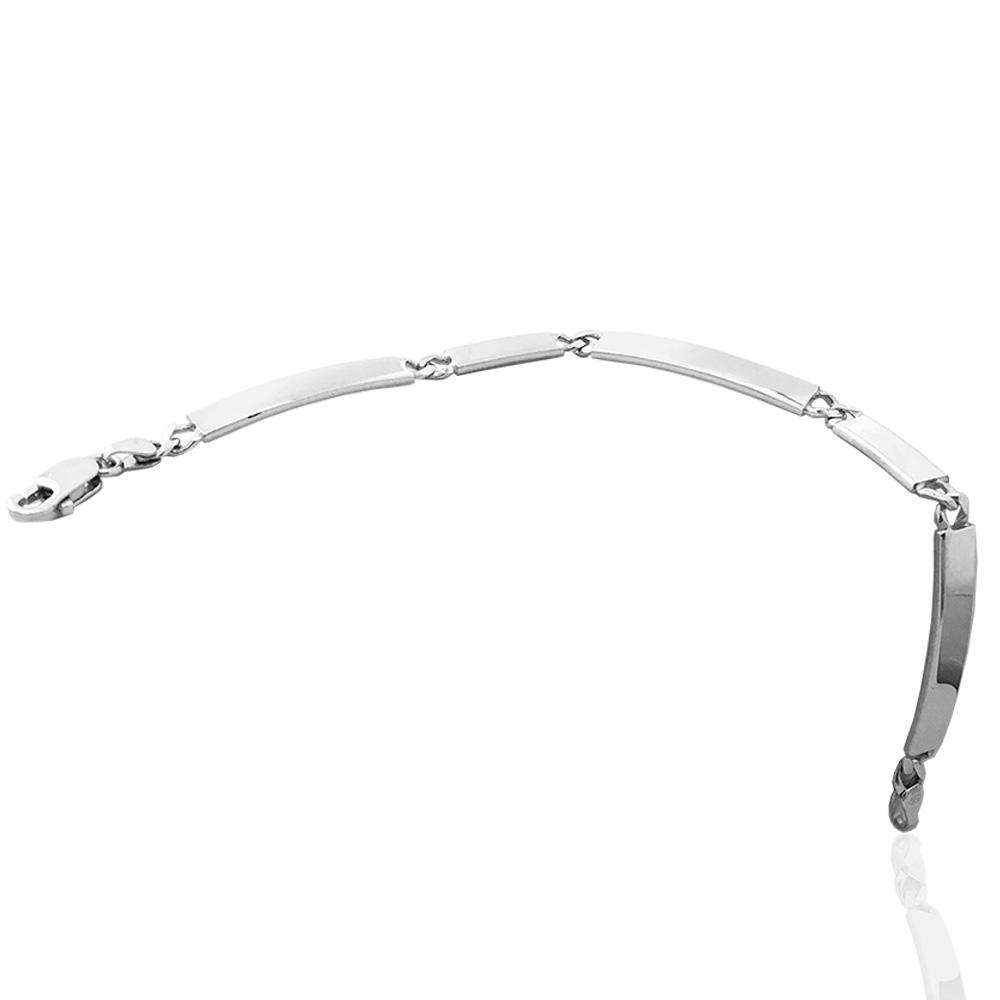 Bracciale unisex a 5 targhe in argento 925 cm 19 mm 5 - personalizzabile -
