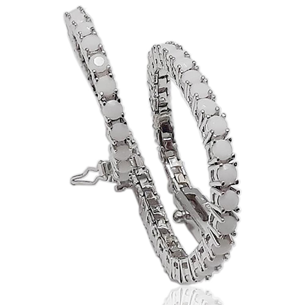 Bracciale tennis mm 3 in argento 925 rodiato con zirconi bianco crystal cm 21