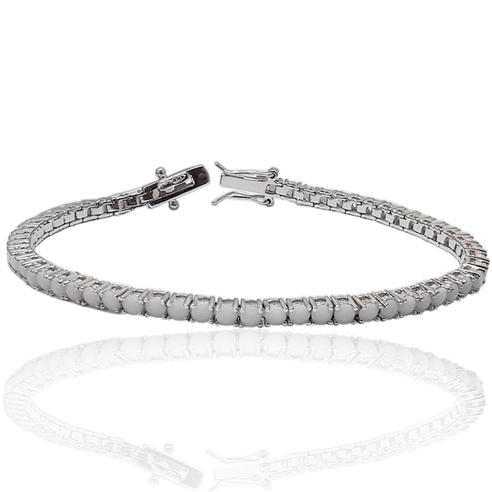 Bracciale tennis mm 3 in argento 925 rodiato con zirconi bianco crystal cm 21