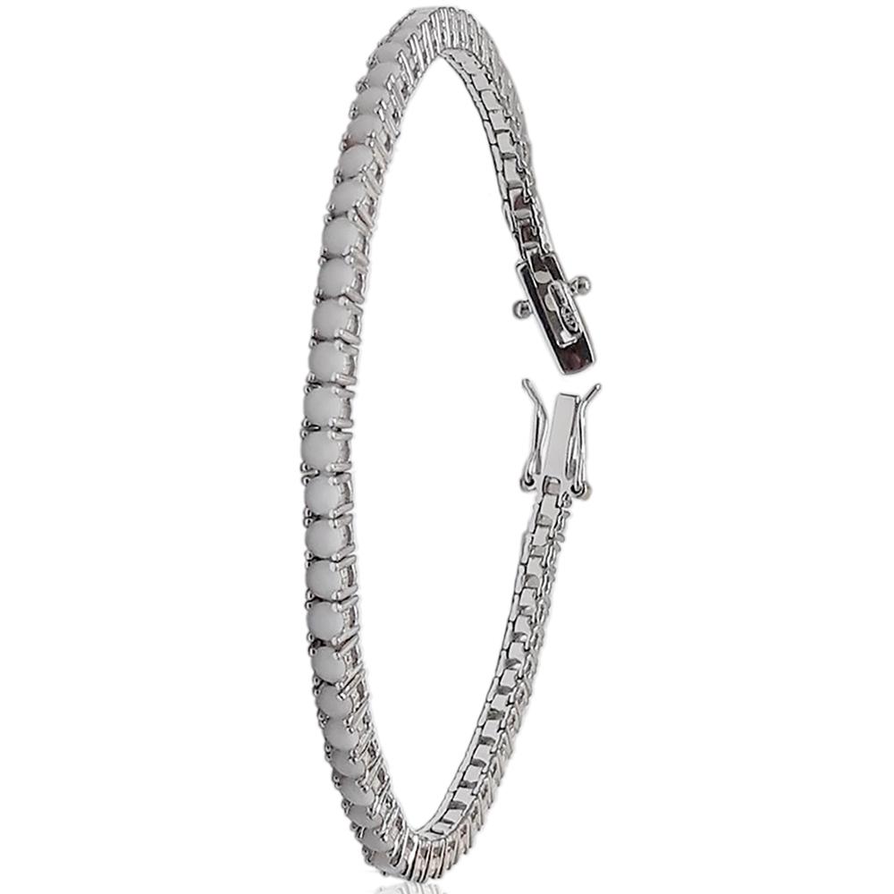 Bracciale tennis mm 3 in argento 925 rodiato con zirconi bianco crystal cm 21