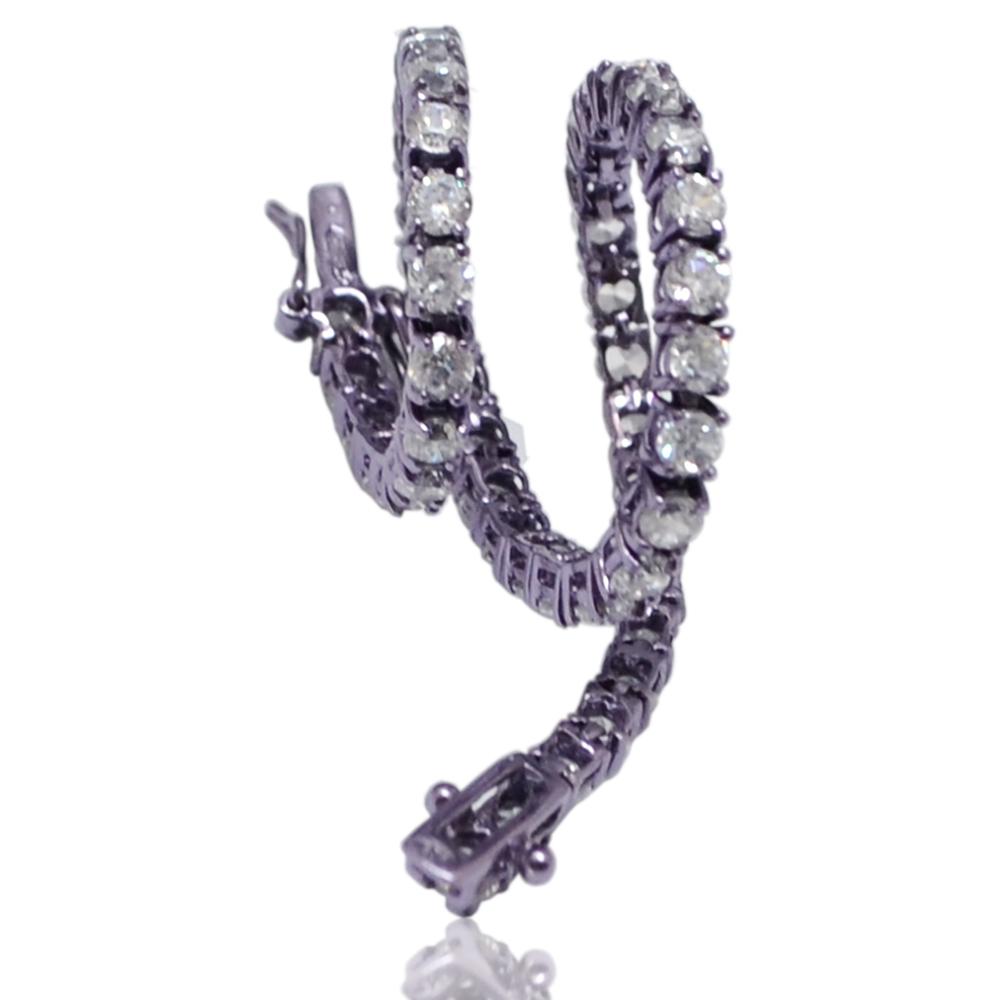 Bracciale tennis mm 3 in argento galvanico lilla titolo 925 con zirconi bianchi cm 18