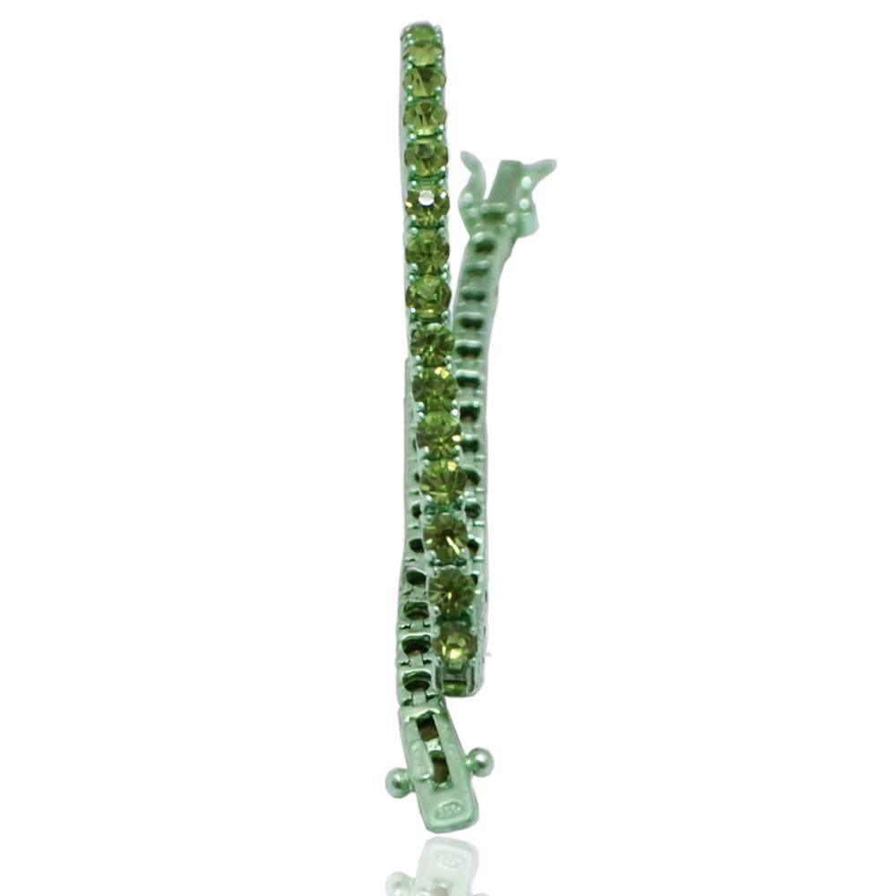 Bracciale tennis mm 3 in argento galvanico verde titolo 925 con zirconi verdi cm 18