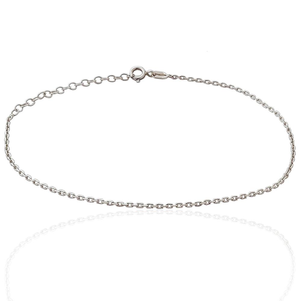 Cavigliera unisex rolo' schiacciata in argento titolo 925 cm 26