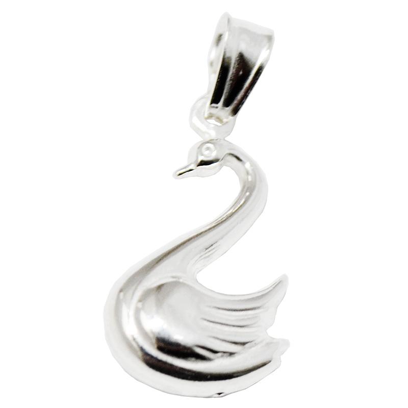 Ciondolo accoppiato cigno mm 23x13 in argento titolo 925