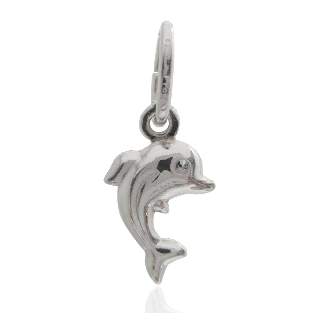 Ciondolo accoppiato delfino mm 14x9 in argento titolo 925
