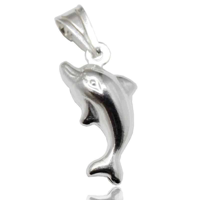 Ciondolo accoppiato delfino mm 19x8 in argento titolo 925