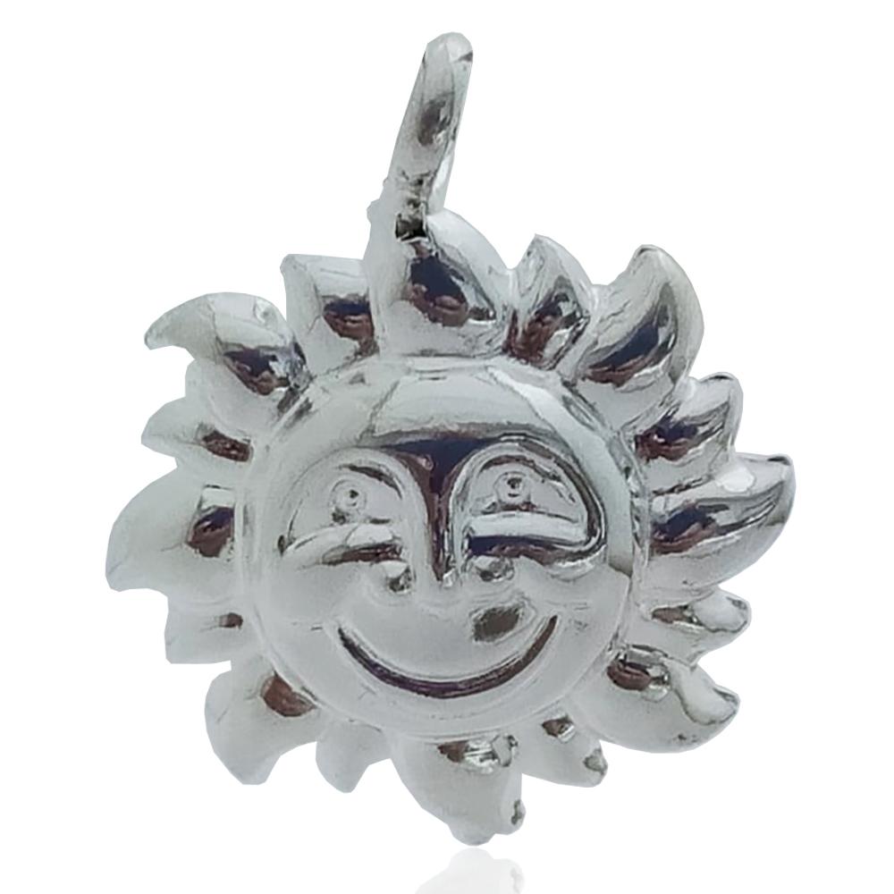 Ciondolo accoppiato sole mm 31 in argento titolo 925