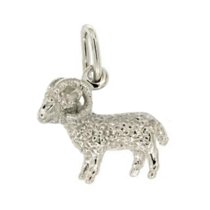 Ciondolo zodiaco ariete mm 18x20 in argento microfuso rodiato titolo 925