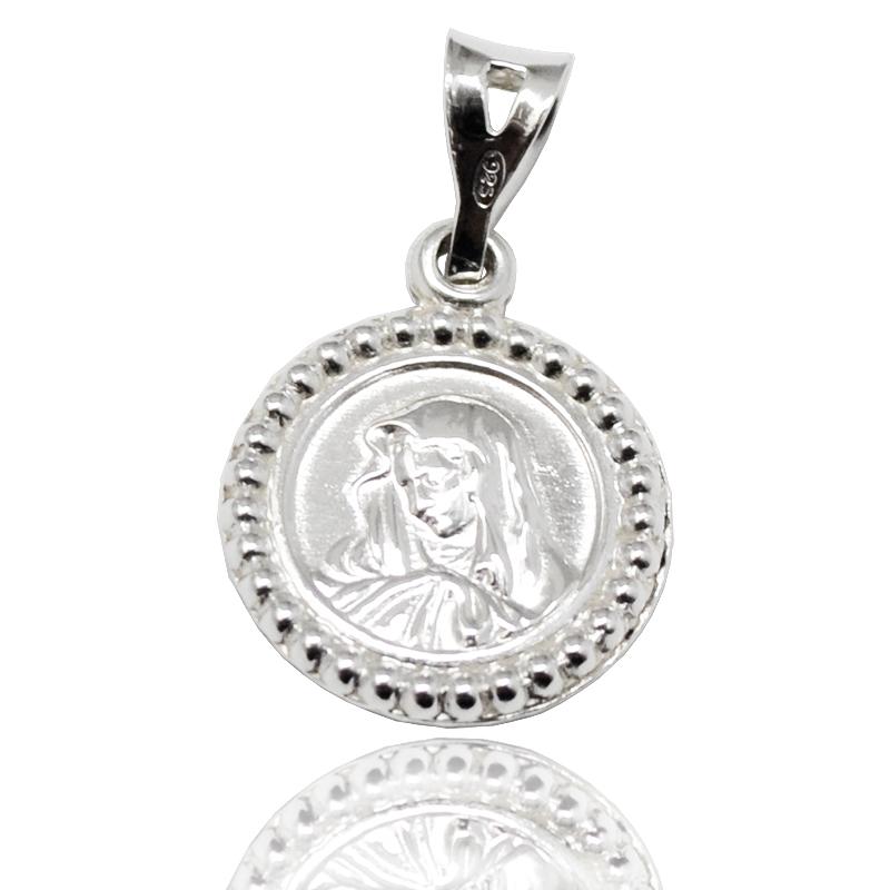 Ciondolo tondo in argento 925 mm 15 beata vergine maria addolorata