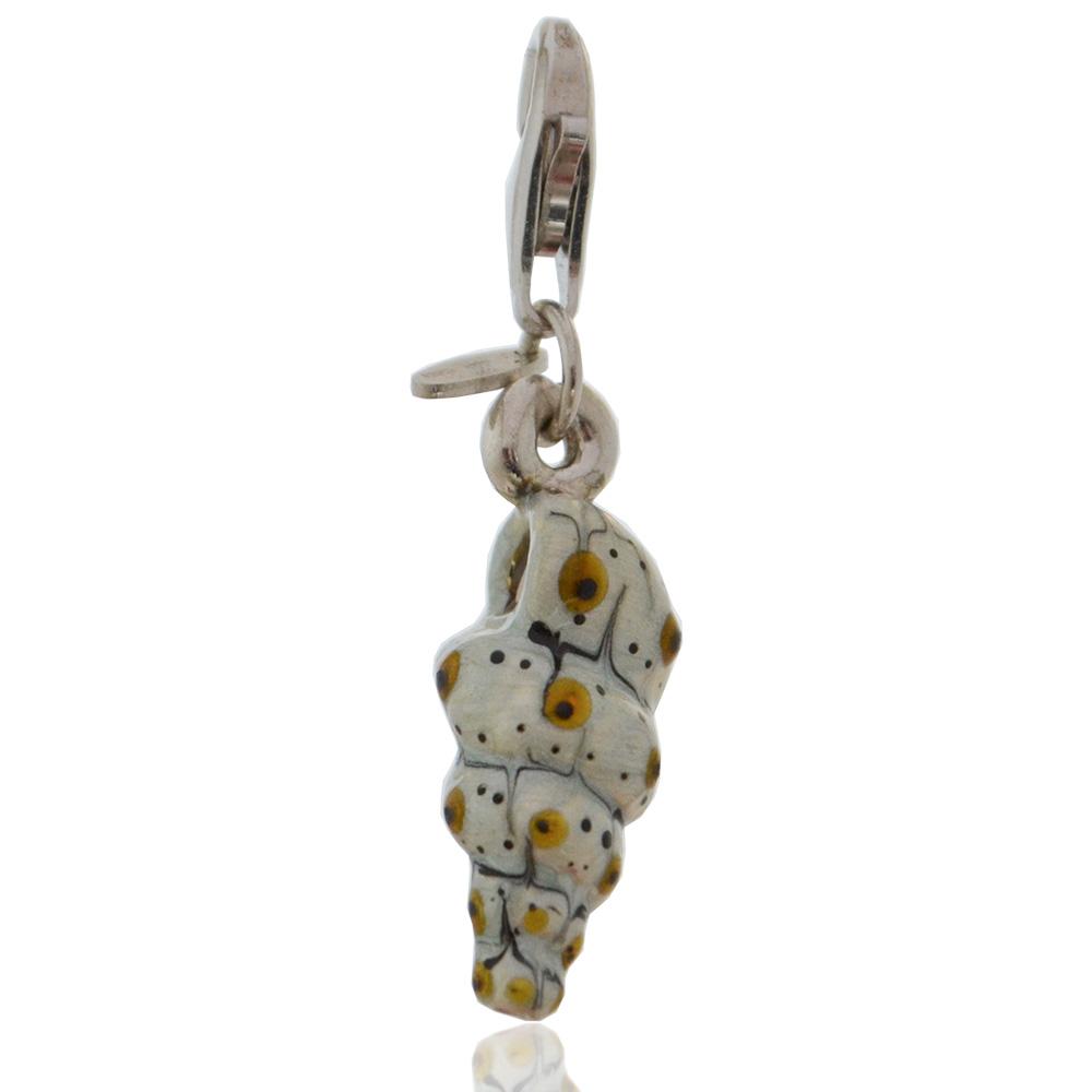 Ciondolo charm conchiglia in argento titolo 925 e smalti