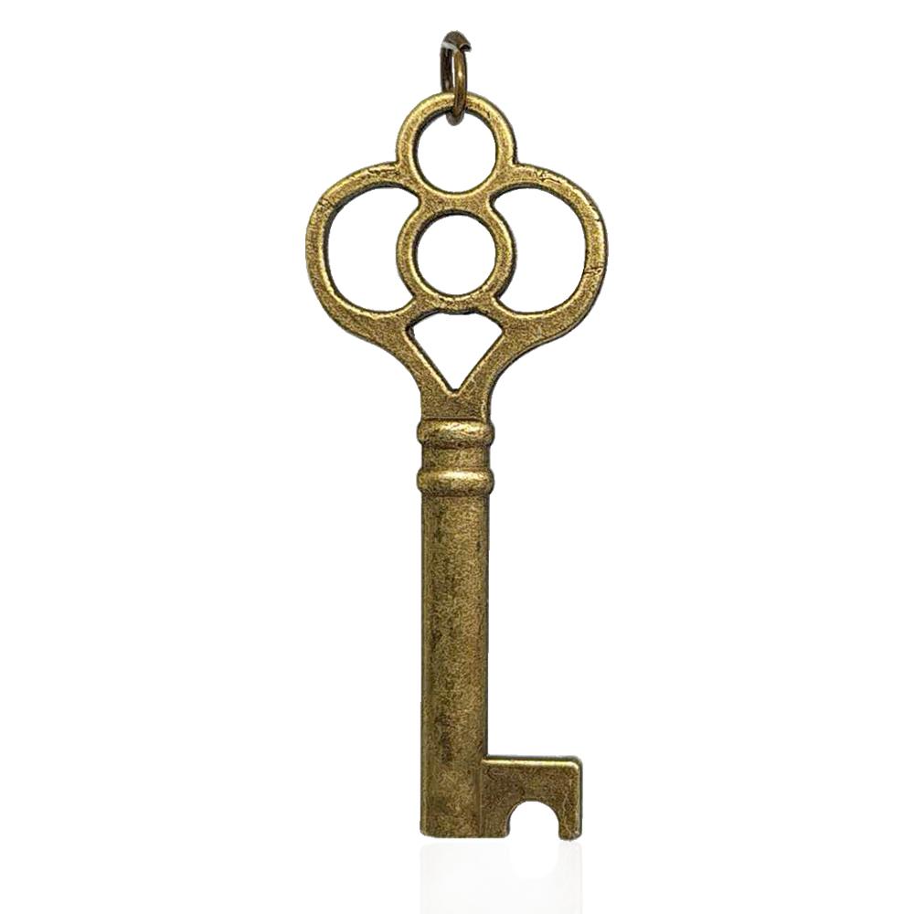 Ciondolo chiave a fiore mm 43x17 in lega di bronzo