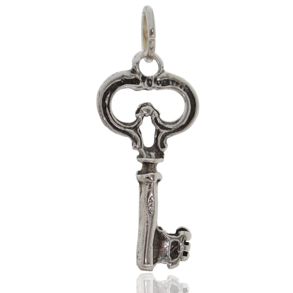 Ciondolo chiave mm 28x12 in argento microfuso brunito titolo 800