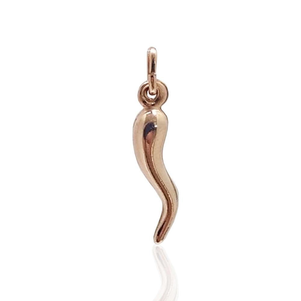 Ciondolo corno mm 26 in argento ramato titolo 925