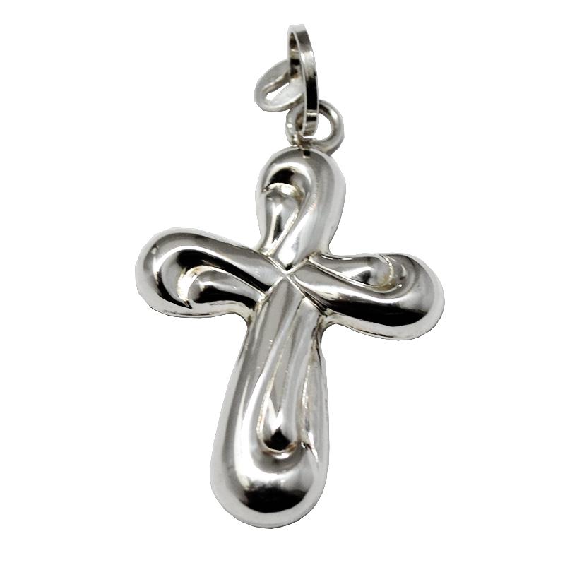 Ciondolo croce infinito mm 34x23 in argento titolo 925