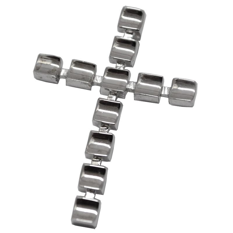Ciondolo croce mm 32x22 in argento 925 rodiato