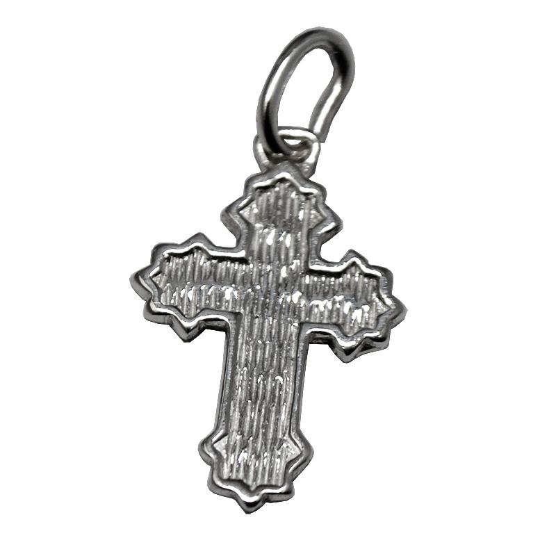 Ciondolo croce con terminazioni a 5 punte mm 23x15 in argento titolo 925