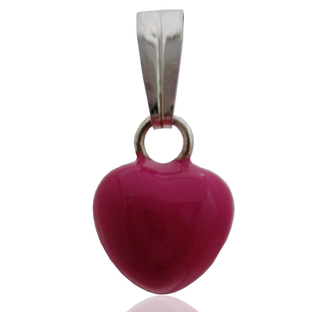 Ciondolo cuore mm 13x11 in argento 925 smaltato viola