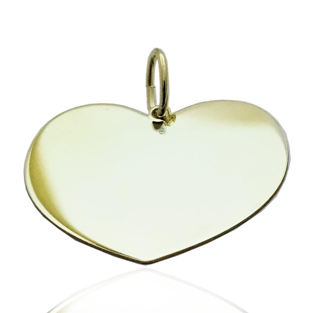 Ciondolo cuore mm 23x30 in argento 925 dorato da personalizzare
