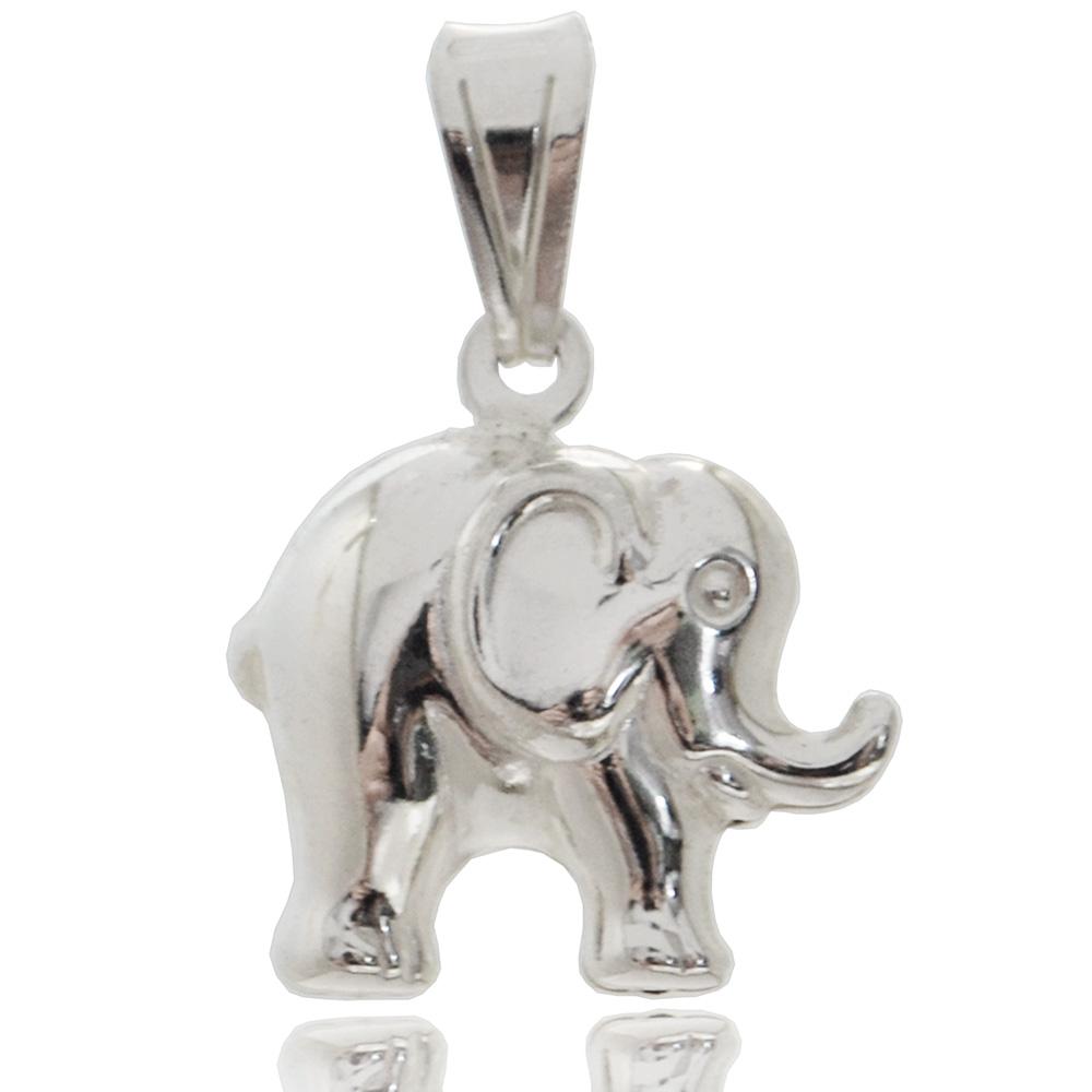 Ciondolo accoppiato elefante mm 12x11 in argento titolo 925