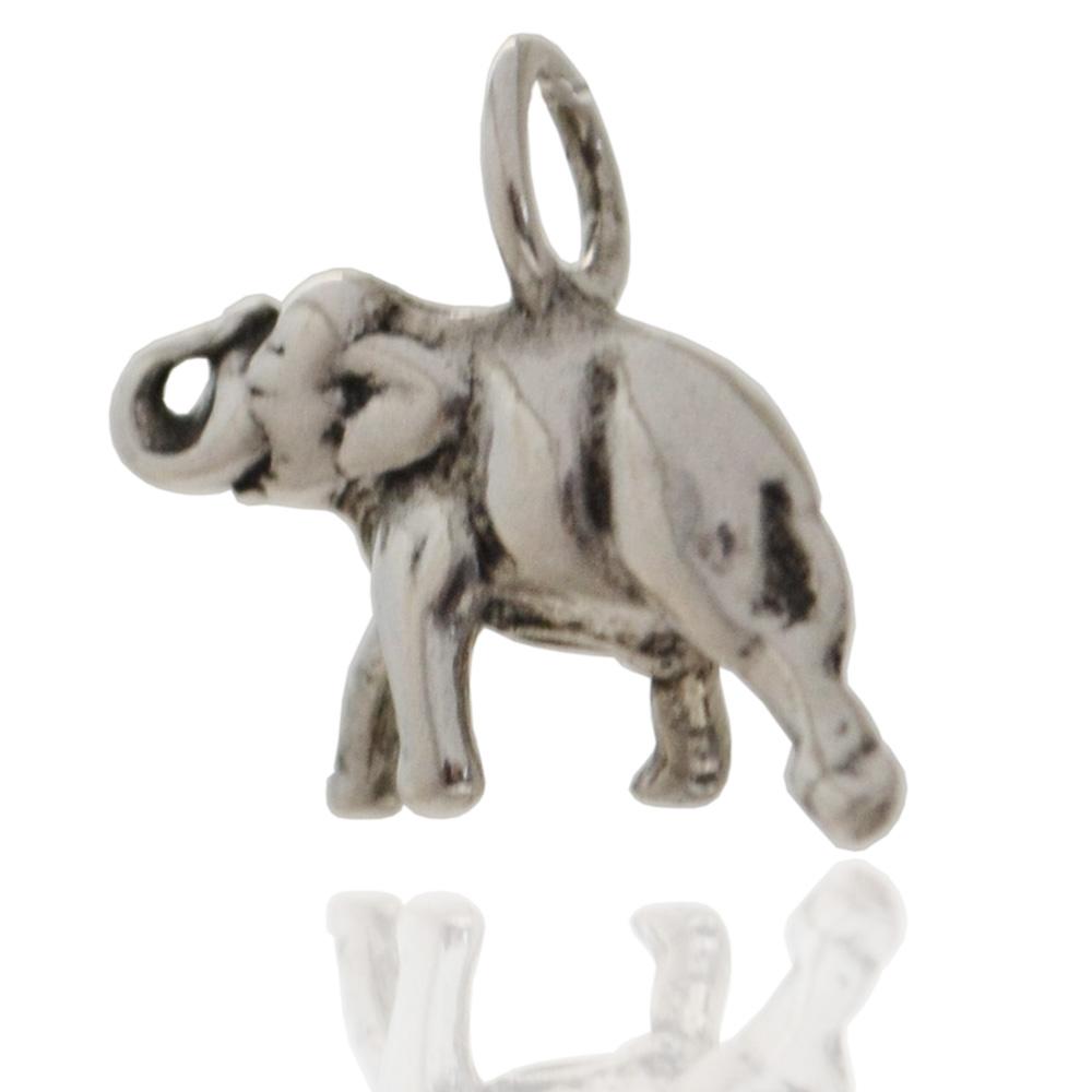 Ciondolo elefante mm 14x10 in argento microfuso brunito titolo 800