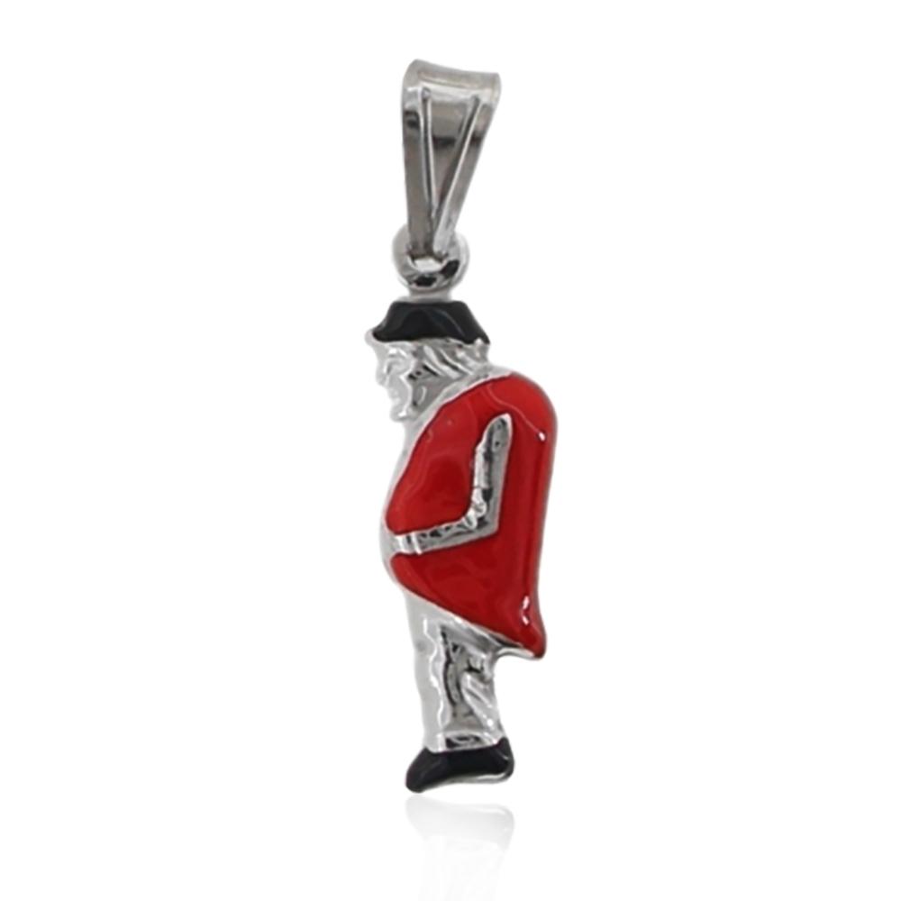 Ciondolo accoppiato gobbo mm 23x7 in argento 925 smaltato