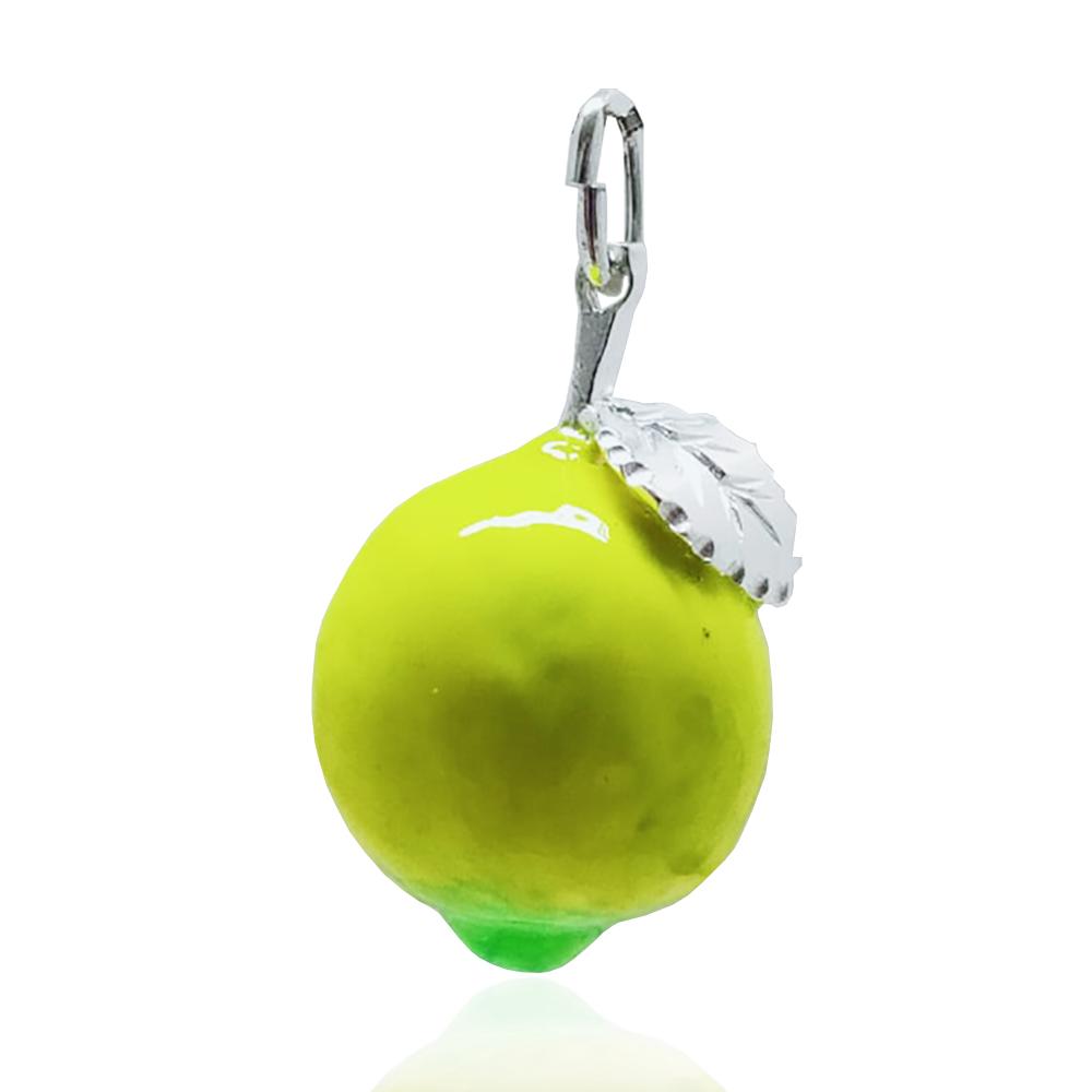 Ciondolo limone mm 25x16 in argento 925 smaltato a fuoco
