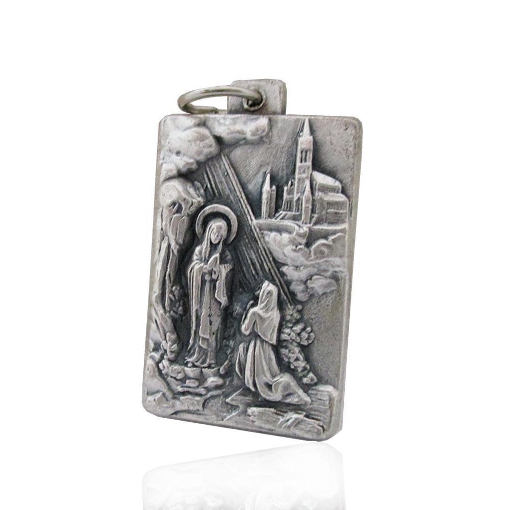 Ciondolo madonna di lourdes mm 30x00 in acciaio