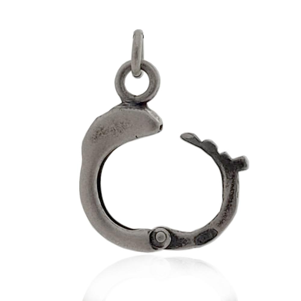 Ciondolo manetta mm 23x15 in argento 925 brunito