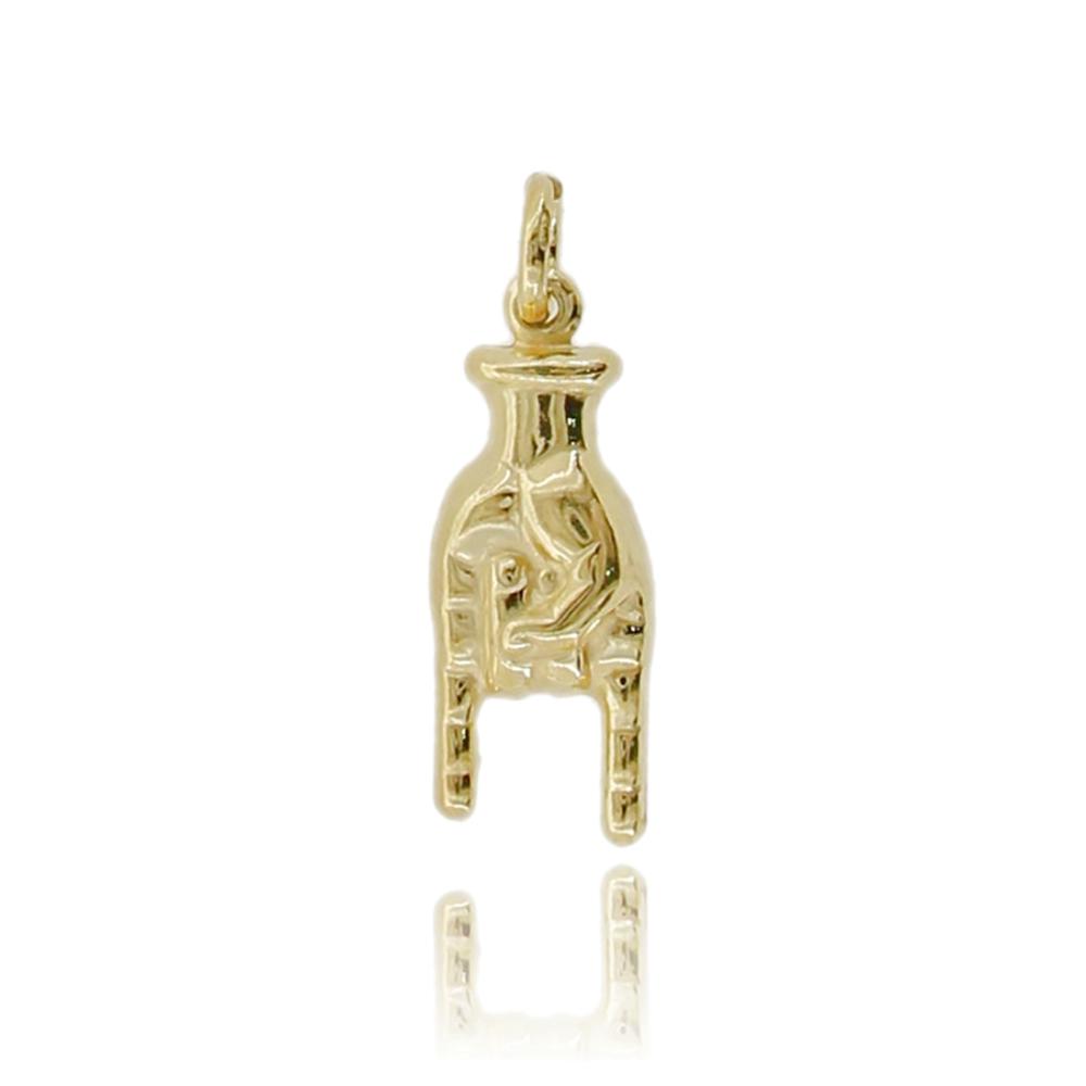 Ciondolo mano corna mm 23 in argento 925 dorato