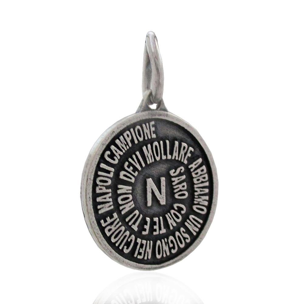 Ciondolo napoli mm 20 saro' con te in argento microfuso 800