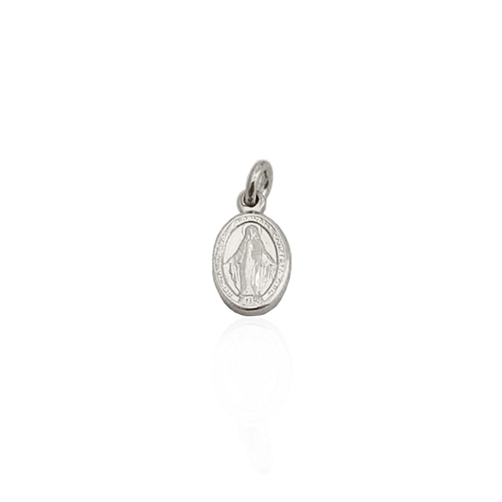 Ciondolo madonna miracolosa ovale mm 10x6 in argento 925 rodiato