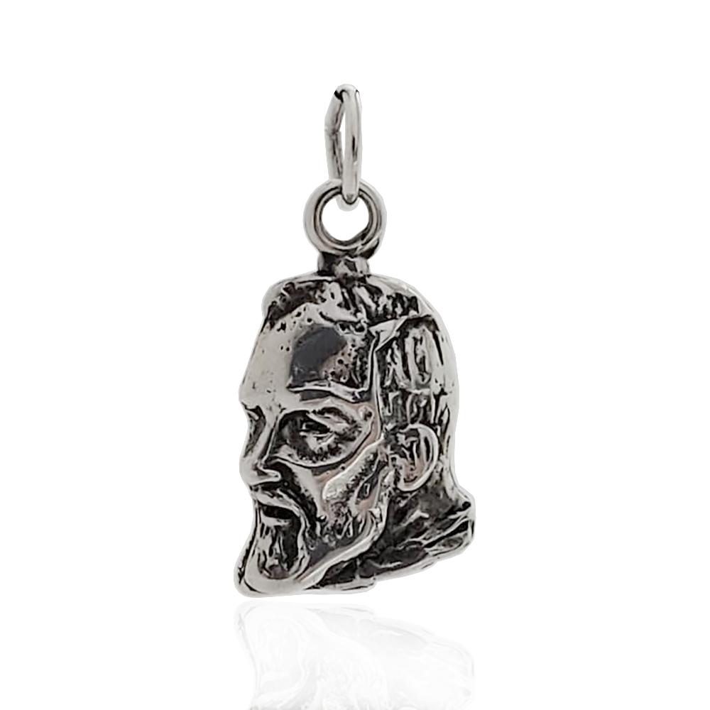 Ciondolo padre pio mm 25x13 in argento 800 brunito