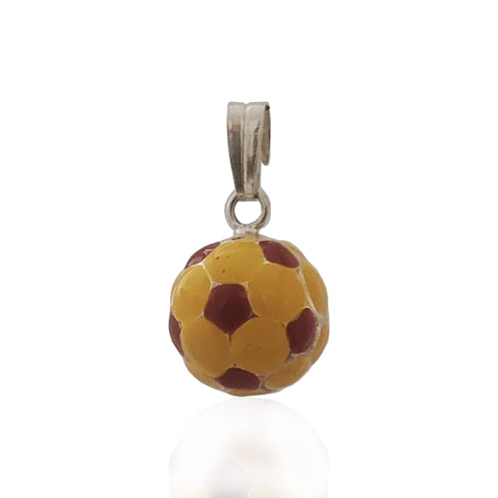 Ciondolo pallone giallorosso mm 14 in argento 925 e smalto