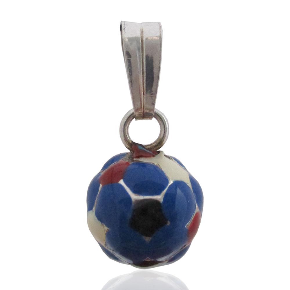 Ciondolo pallone mm 10 in argento 925 smaltato a fuoco colori sampdoria