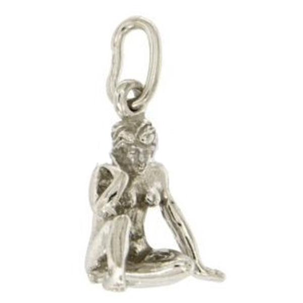 Ciondolo zodiaco vergine mm 19x19 in argento microfuso rodiato titolo 925