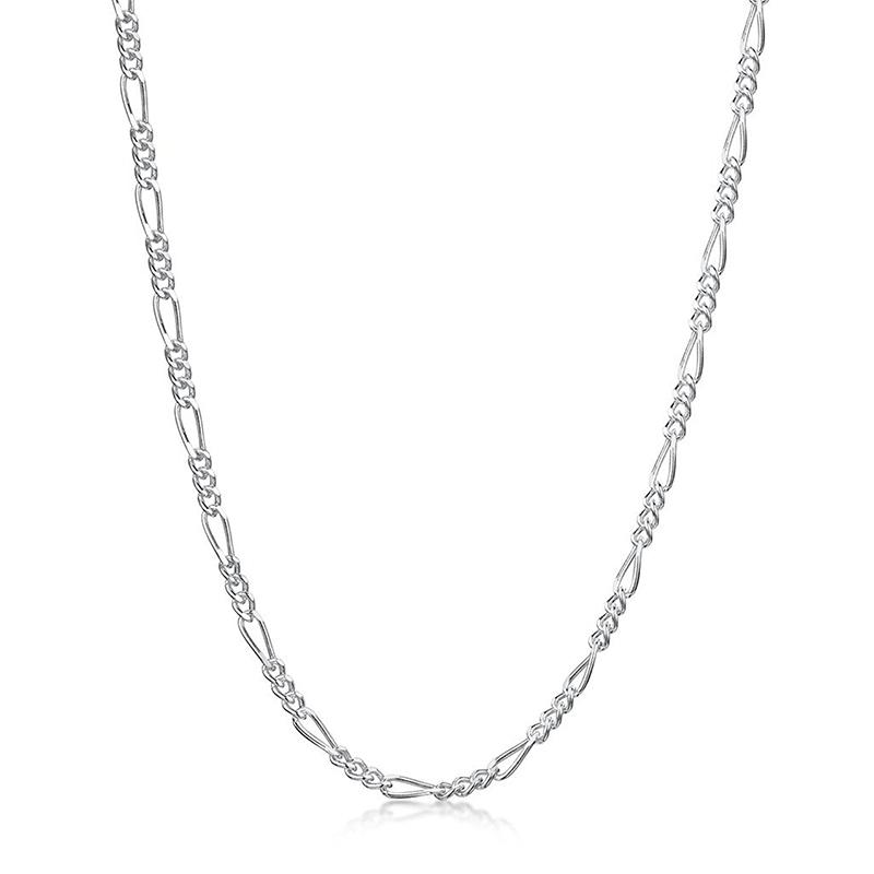Collana catena unisex maglia figaro o alternata 3+1 mm 3 in acciaio