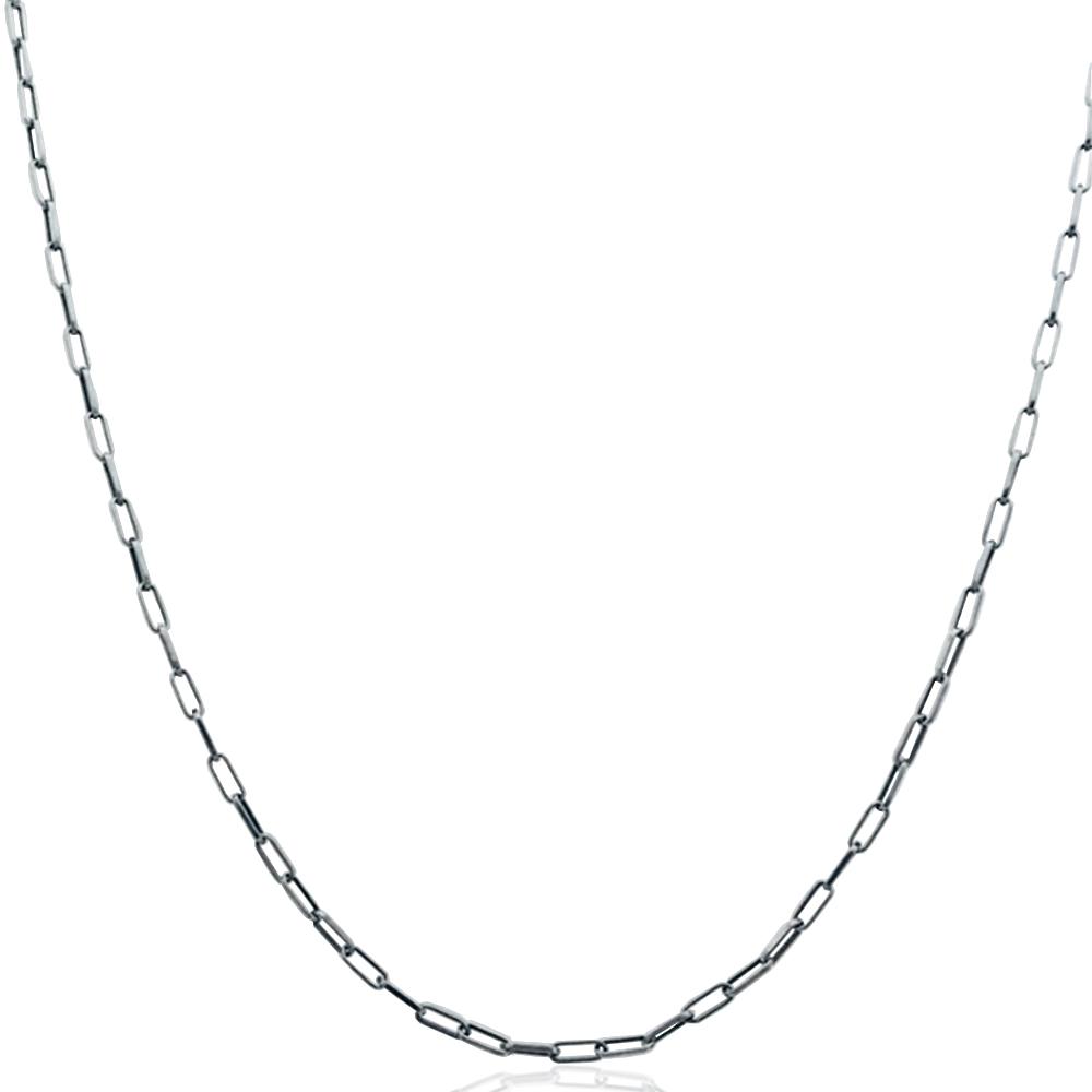 Collana catena forzatina mm 2 in argento 925 rodiato cm 45