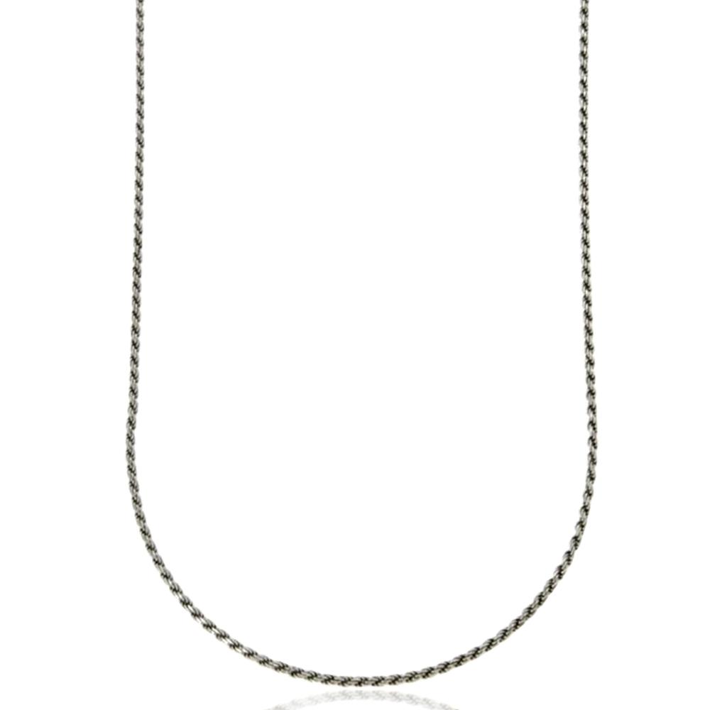 Collana catena funetta mm 1,4 in argento 925 rodiato cm 90