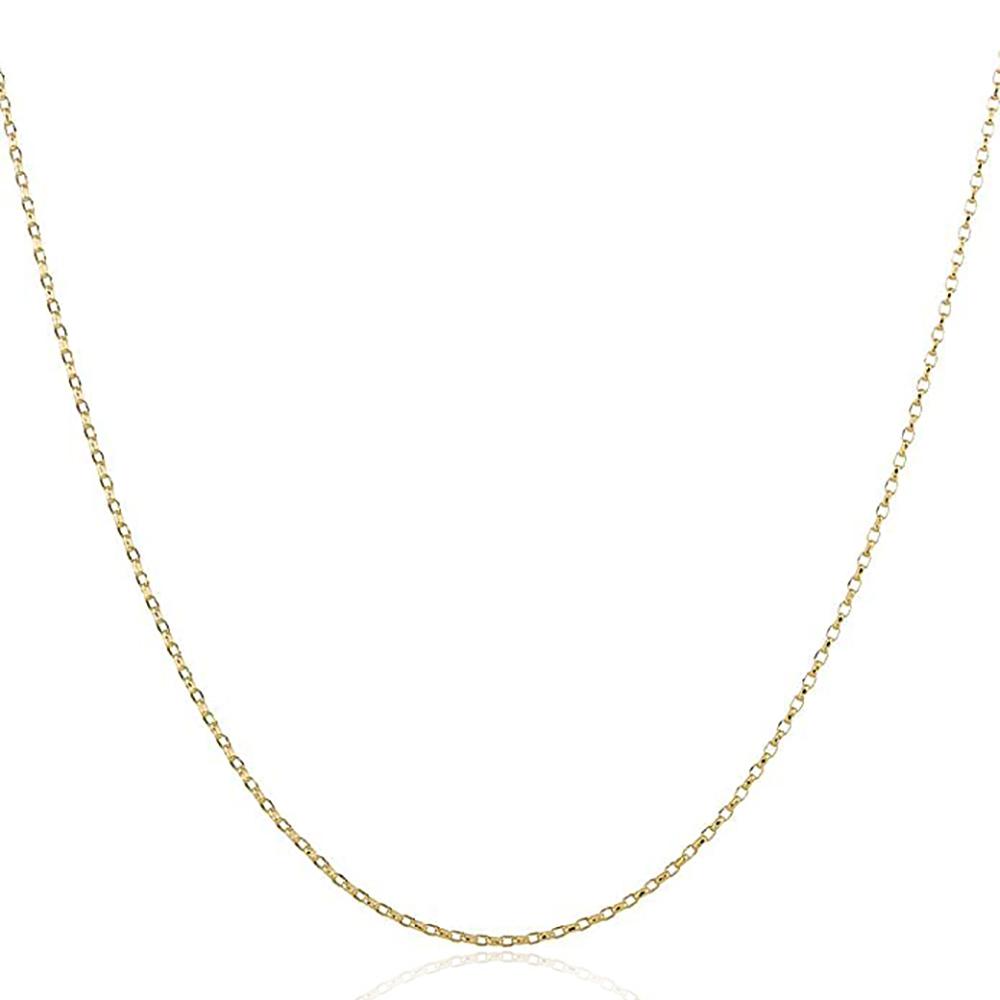 Collana catena micro rolo' diamantata mm 1,7 in argento 925 dorato cm 80